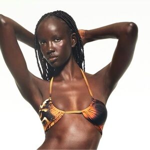 SKIMS Roberto Cavalli Bikini Top + hipster bottoms. Limited edition animal print